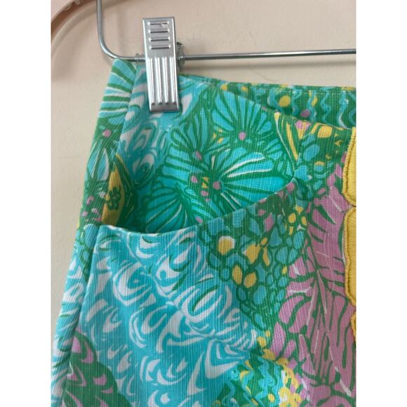 $78 Lilly Pulitzer Skort Marigold Print Green Yellow Size 0 Tennis Pickleball - Picture 3 of 9